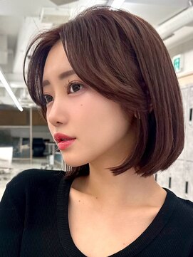 アッシュ 新杉田店(Ash) 新杉田レイヤーカット韓国ダブルカラー顔周り前髪カットボブ
