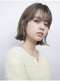 切りっぱミニマムボブ＃シースルー前髪＃インナーカラー