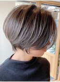 20代30代前髪あり丸みくびれ前下がりショートボブ10【鎌倉】