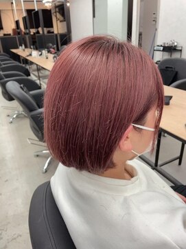 ユッカ エハ 豊中(YUCCA eha) 【eha Sena】シンプル可愛いボブ ピンク