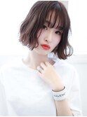 切りっぱなしふんわりパーマボブ