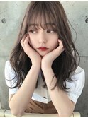 セミロングレイヤー前髪大人可愛い
