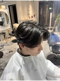 センターパート×ニュアンスパーマ