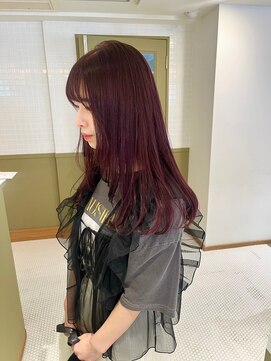 エミィ(emme) ワインレッド20代30代髪質改善ハイライトブリーチカット立川
