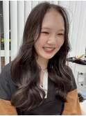 (韓国ヘア/くびれヘア/ロングヘア/前髪/サイドバング/小顔)