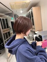 ヘアサロンガリカアオヤマ(hair salon Gallica aoyama)&nbsp;まろやかマロンブラウンにショートボブ