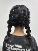 もこもこ四つ編みツイン