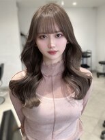 ノク 渋谷(nok)&nbsp;韓国ヘア ウォニョンバング ミルクベージュ 顔まわりカット