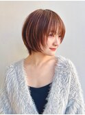 大人ショートボブひし形レイヤーショート丸顔絶壁K20250728R