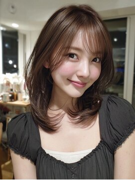 ハーツ(Heart's) ミディアムレイヤー×白髪ぼかしカラー30代40代50代60代