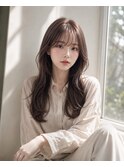 韓国風レイヤー×ミルクティーベージュ