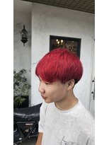 キートス(Kiitos)&nbsp;ビビッドレッドカラー×刈り上げマッシュ