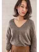 外ハネミディアム◆くせ毛風◆アッシュ【大上美奈子】
