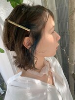 エミュ 天文館店(eMu) ウルフショートボブ×インナーブルー