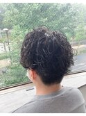 メンズショート　スパイラルパーマ