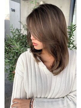 トルネード(TORNADO) チョコレートグレージュハイライトロングボブ n11.2