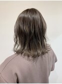 切りっぱなしボブ×シルバーピンク