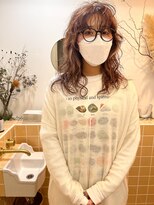 ネルケ 立川(nelke)&nbsp;ウェーブパーマ×ブラウン