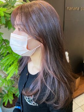ナナナパレナ 梅田店(nanana parena) ほんのりピンクインナーカラー・透明感グラデ