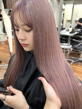 サイン 表参道(SIGN) ミディアムヘアグレージュカラーデザインカラーシルキーベージュ