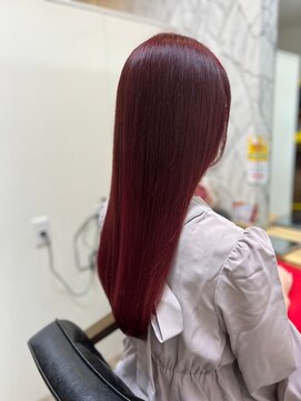 ヘアーカルチャー 小倉台店 HAIR CULTURE 鮮やか艶カラーロングストレート 20代30代40代50代