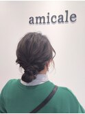 【amicale】シニヨン 結婚式ヘアセット 二次会ヘアアレンジ