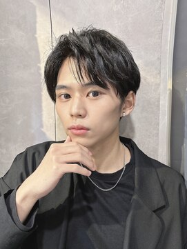 トルネード(TORNADO) メンズショートアップバングマッシュパーマ丸顔面長K20240609