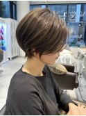 小顔ショートボブハイライトカラー大人ショートカット白髪ぼかし