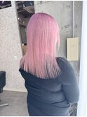 ピンクカラー/ケアブリーチ/ハイトーン/ボブ/ダブルカラー