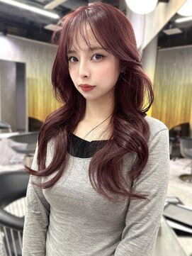 シティ(CITY) ブリーチなしダブルカラー ボルドー 赤 ワインレッド ラベンダー