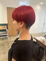 ジャンクス 千葉(junks)&nbsp;メンズライク／刈り上げマッシュ／紅カラー／ブリーチ／juri