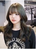 顔周りレイヤー韓国ヘア美髪ロング_ba542611