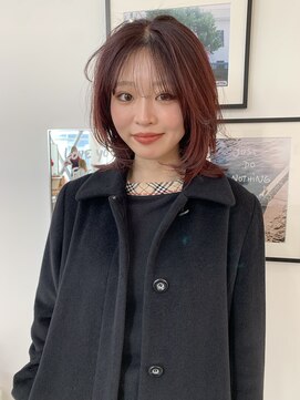 ヴィジョン(VISION) ミディアムヘア/レイヤーカット/ボルドーカラー