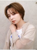 シースルーバング　ショートヘア　丸みショート　近鉄奈良　NoA