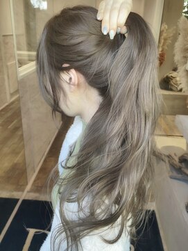 ディモアンド 表参道(Dimo&) x透明感カラー/イメチェン/ホワイトブロンド/外ハネボブ/美髪