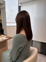 ソイクフ 四条大宮店(SOY-KUFU)&nbsp;オリーブグレージュストレートレイヤーカットセミロング