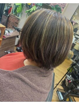 ショコラ 白髪ぼかしハイライト