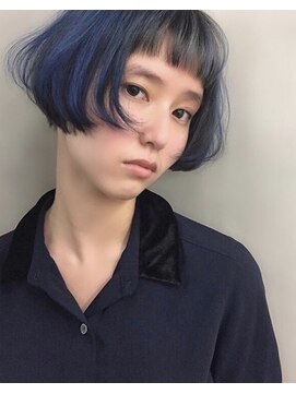 バングヘアーデザイン(BANG HairDesign) bob×ブルー