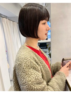 レトン 銀座(leton) ミニボブ/顔まわりレイヤー/くすみブルー[東銀座/銀座]