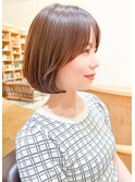 大人可愛い20代30代40代小顔ウルフレイヤーボブ丸みショートボブ