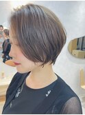ショートボブ クリアグレージュ