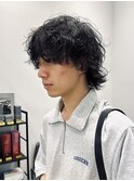 メンズマッシュウルフパーマ