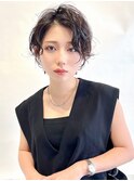 ショートカット ハンサムショート 前髪長め ショートパーマ