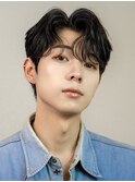 韓国マッシュセンターパートダウンパーマニュアンスパーマウルフ