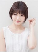 20代30代透明感暗髪アッシュブルーグレージュ丸みボブ
