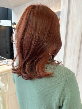 キャアリー(Caary) 福山人気くびれミディアムオレンジカラーインナーブリーチ20代