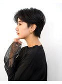 20代30代40代小顔ハンサムショートアッシュブルーブラック