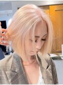 ケアブリーチ　ダブルカラー　ハイトーン　ボブ　横浜