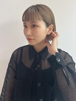 ジアン バイ ミルボン 西宮ガーデンズプラス(GIEN by milbon) 切りっぱなしボブ/ブラウンベージュ/ぱっつんバング