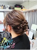 【ヘアセット】 華やかさと上品さを抑えた編み込みアレンジ